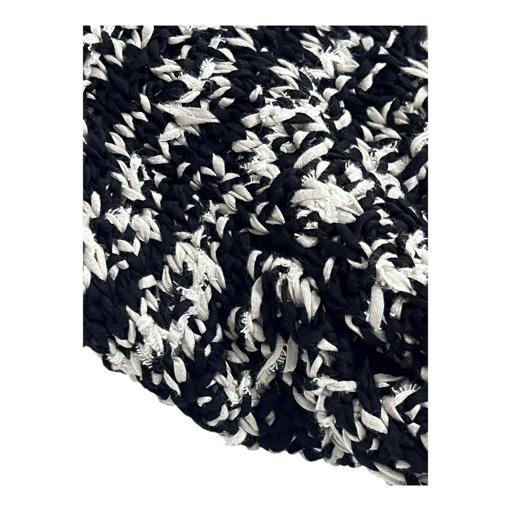 RAG & BONE M Viola Sweater Black White Ribbon Knit Zip Cardigan MSRP $495 - Picture 3 of 5